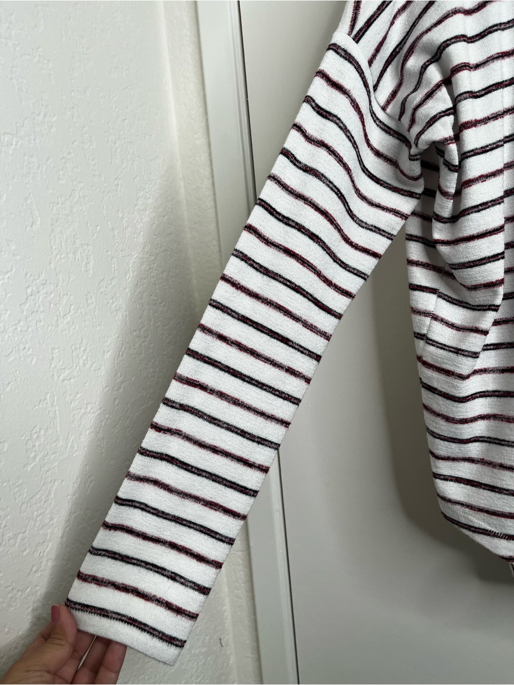 Rag & Bone Women’s Striped Long-Sleeve Tunic White Black Burgundy Comfy Nautical - Picture 3 of 10